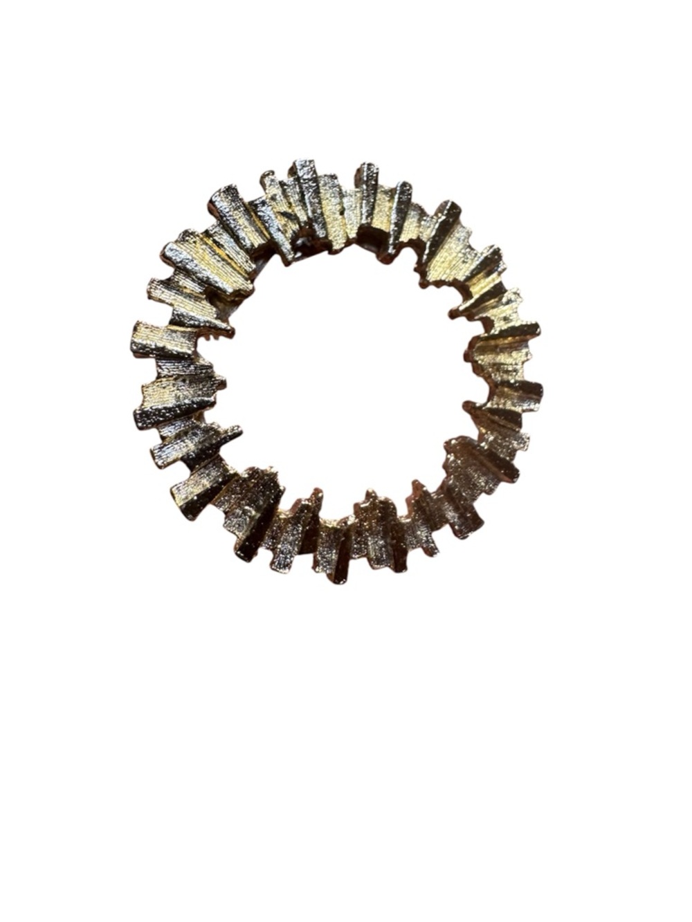 Vintage Geometrical Wreath Shaped Brooch | Pin | Lapel - Gold Tone